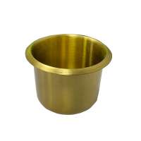 stainless steel material brass color brush  casino table cupholder